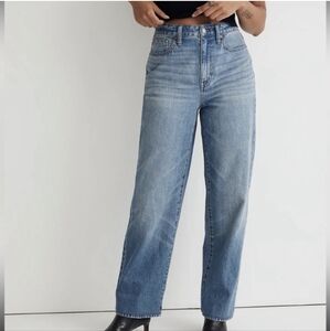 Madewell 28 Curvy Baggy Straight Jeans Cotton Blend High Rise